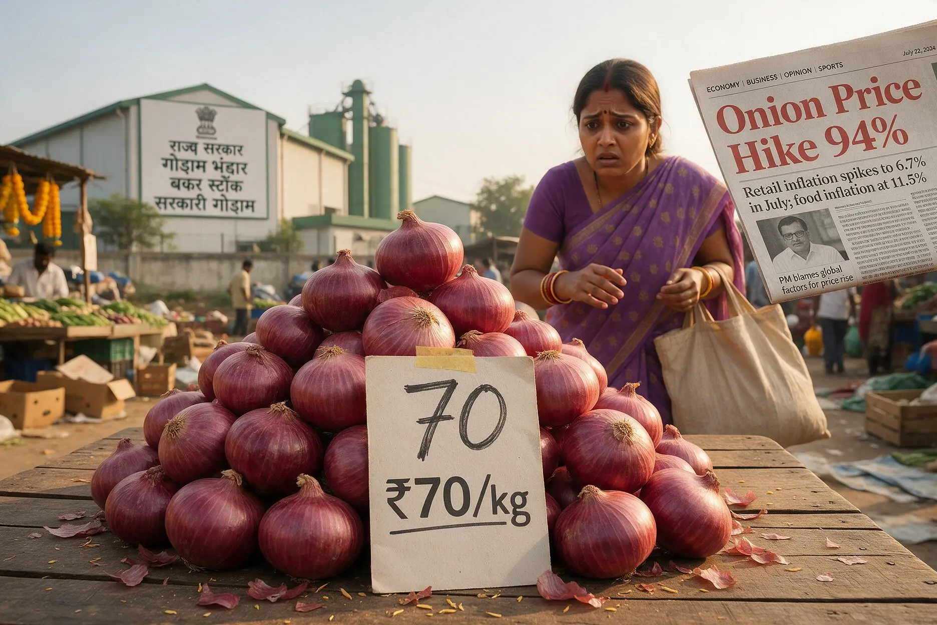 Onion Price Hike India buffer stock NAFED NCCF kanda express